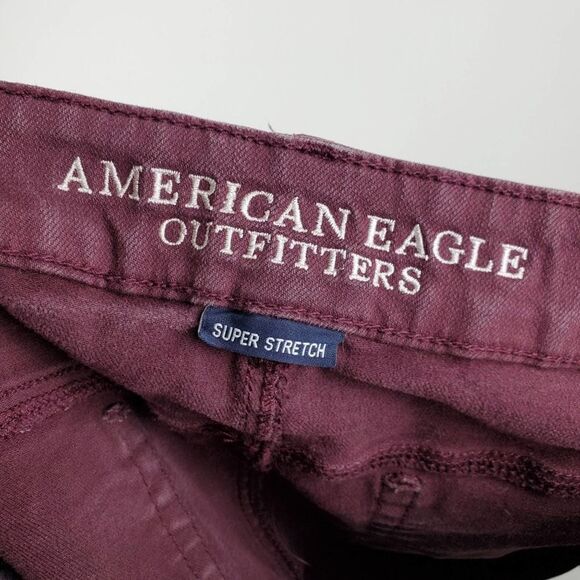 AEO American Eagle Hi Rise Shortie Shorts Jean Frayed Cuffed Hem Super Stretch - Picture 5 of 6